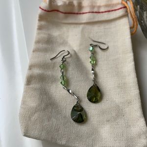 🎉CLOSET SALE 3 for 20🎉 handmade green gemstone and swarovski earrings